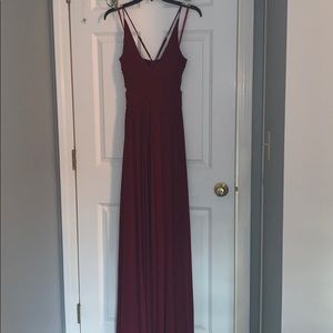 David's Bridal Wine Colored Bridesmaid Dress